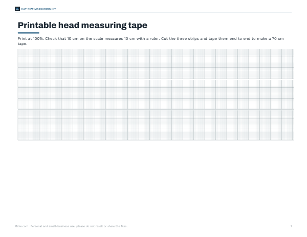 Preview of Printable Head Measuring Tape